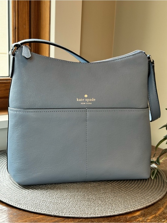 Handbags - kate spade Smooth Blue Leather Shoulder Bag